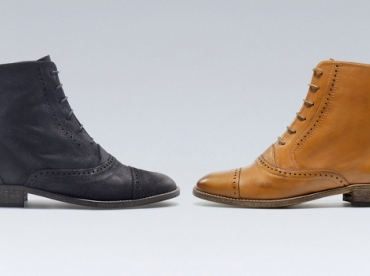 Bottines plates à lacets Zara