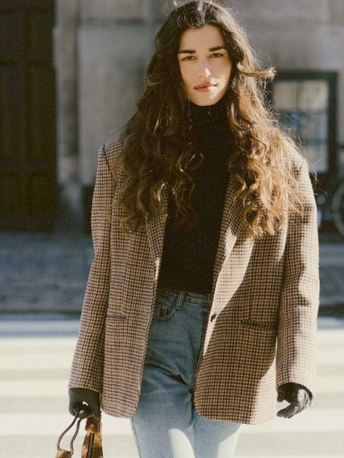 Sous-pull + blazer lgrement oversize = le bon mix