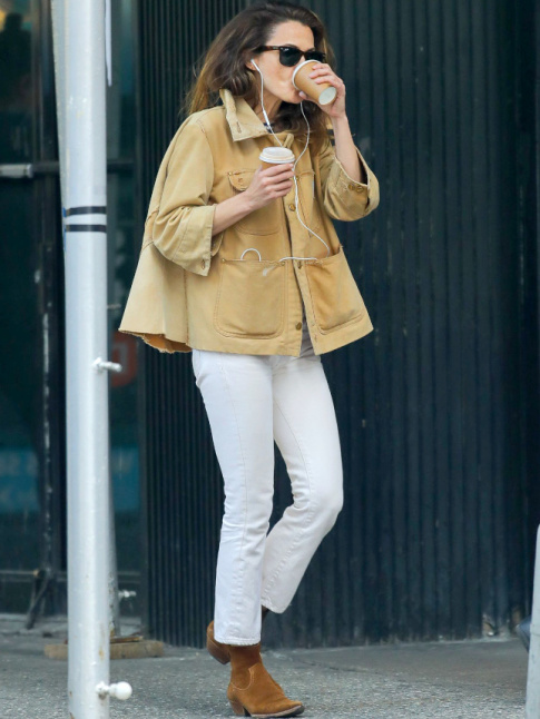 Mlant veste Carhartt, slim blanc et boots fauve, ce look a tout bon !