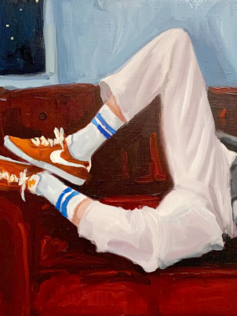 Peinture  l'huile + baskets iconiques = le bon mix