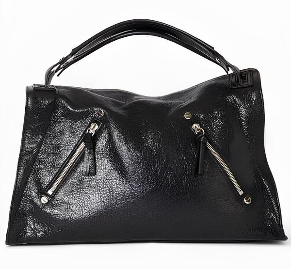 Sac noir en cuir