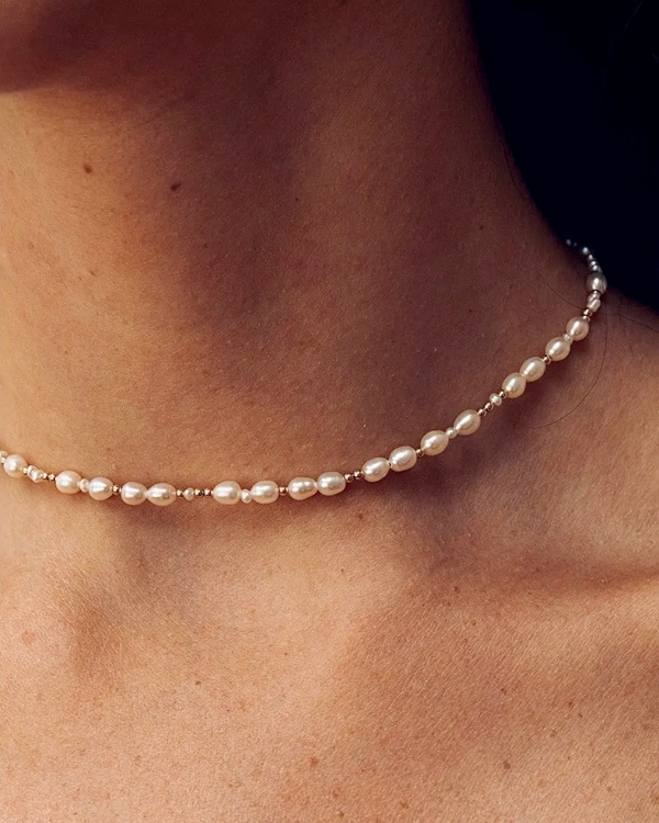 Collier perles de culture | Blanc