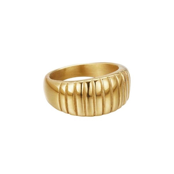 Bague acier dore