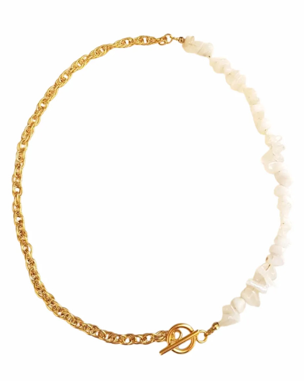  Collier pierre de lune | Blanc