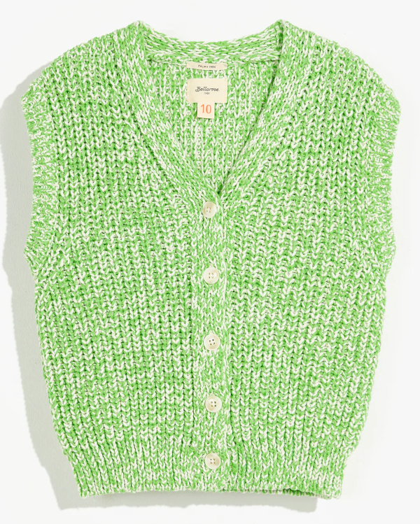 CARDIGAN SANS MANCHES vert