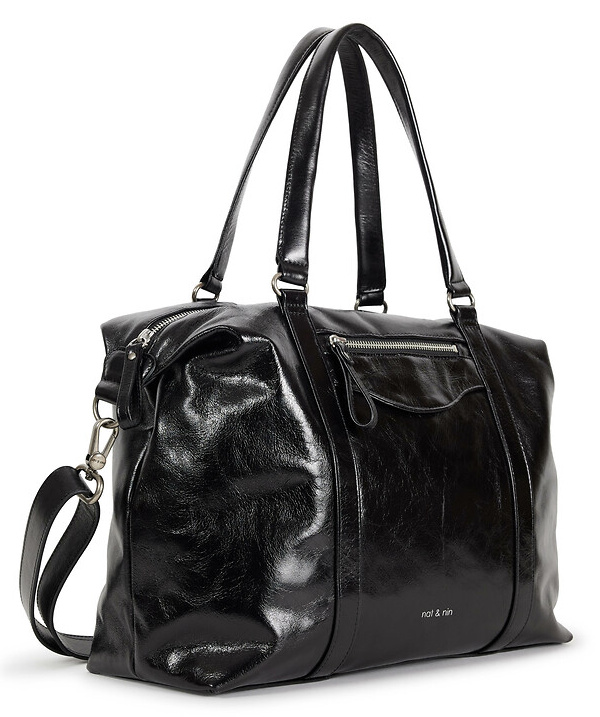 Sac  main en cuir noir