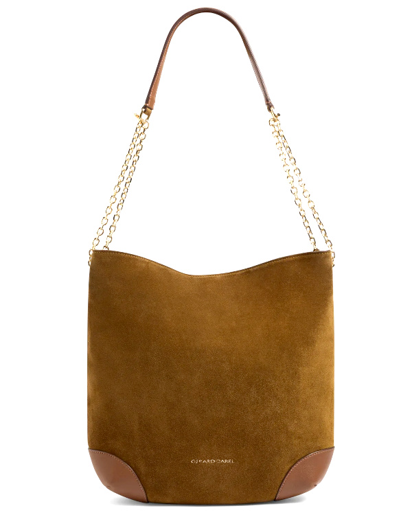 Sac hobo en cuir velours 