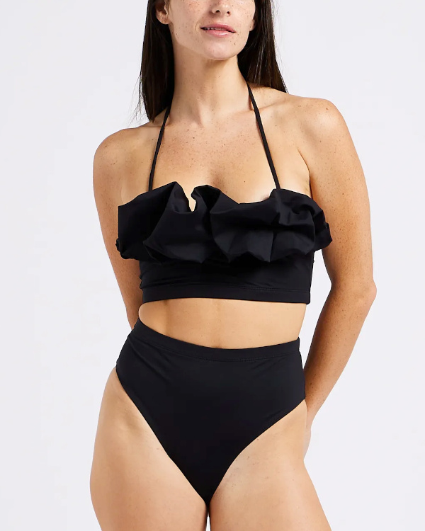 Maillot de bain 2 pices bandeau et culotte | Noir