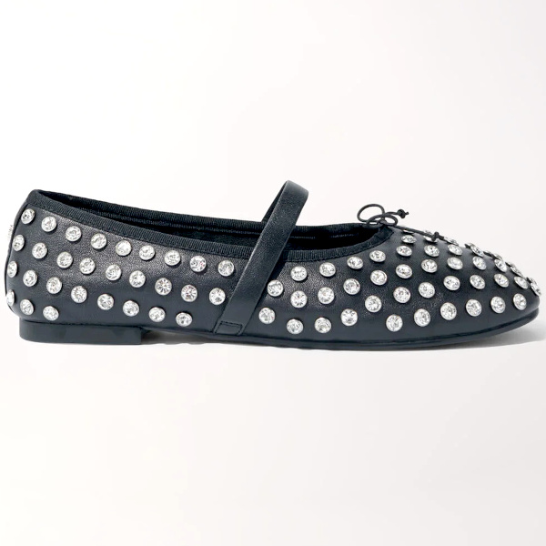 Ballerines noires ornes de strass