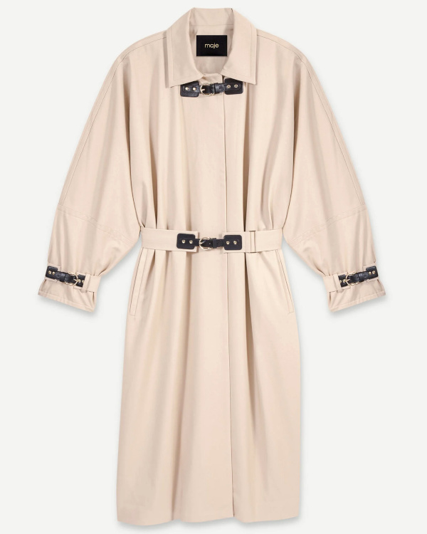 Trench long beige clair