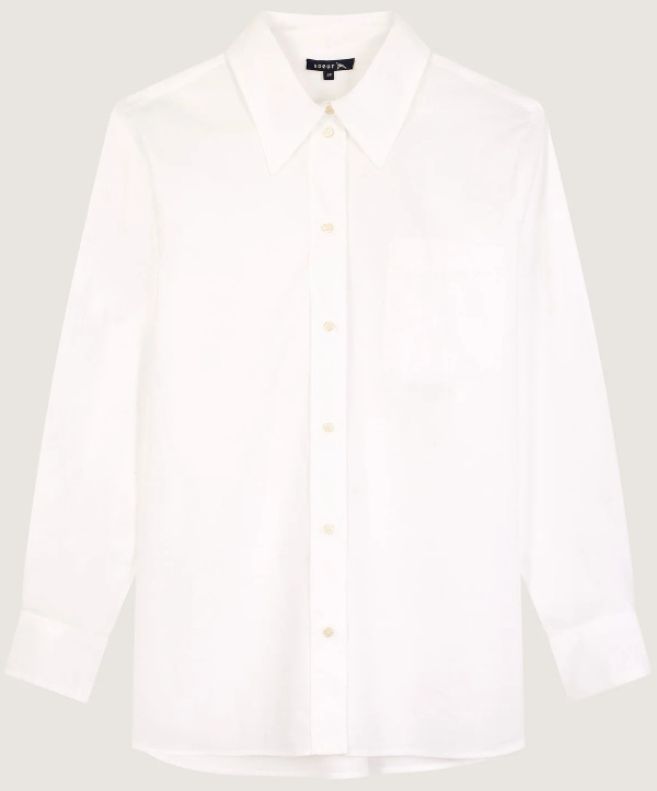 Chemise en popeline de coton blanche