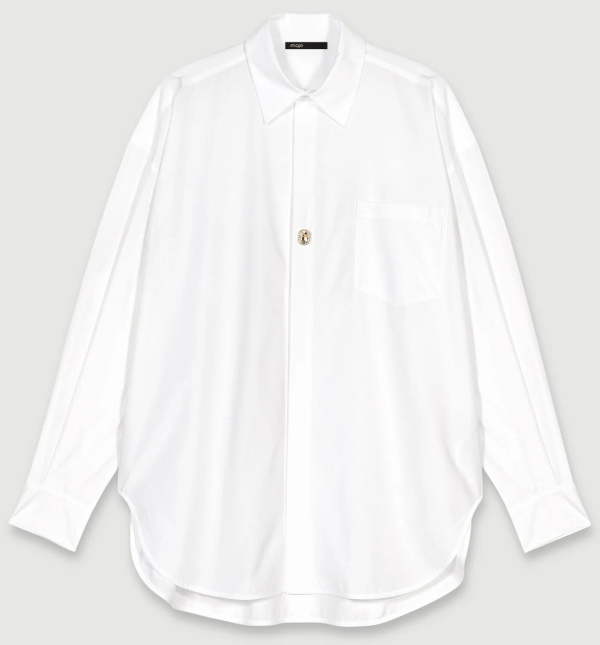 Chemise oversize en popeline blanche