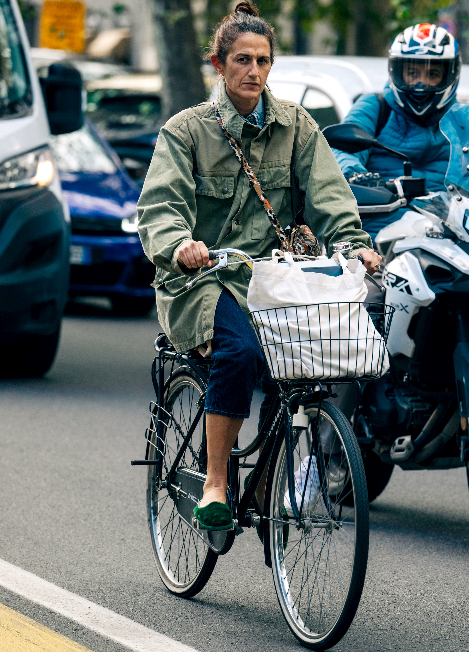 Furlane vert émeraude + veste kaki militaire = le bon mix