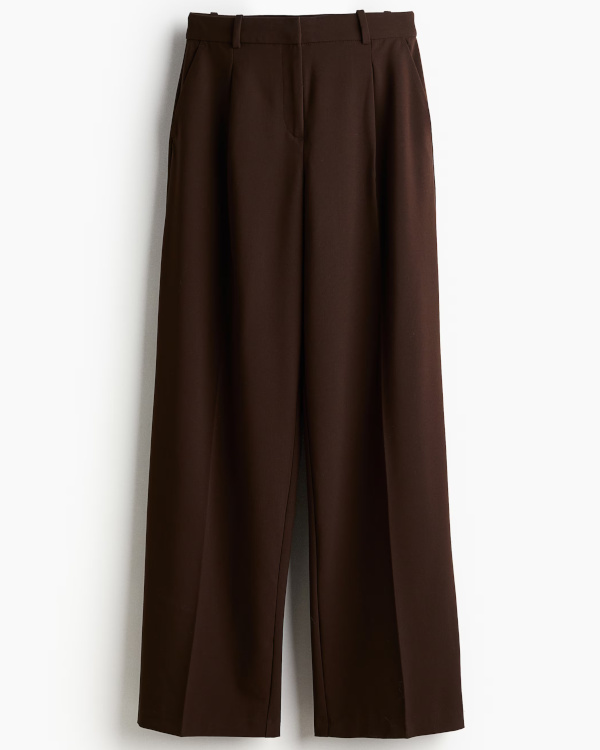 PANTALON LARGE marron fonc