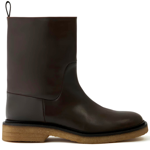 bottes mi-hautes en cuir lisse bne