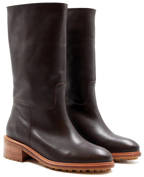 Bottes fourres cuir marron