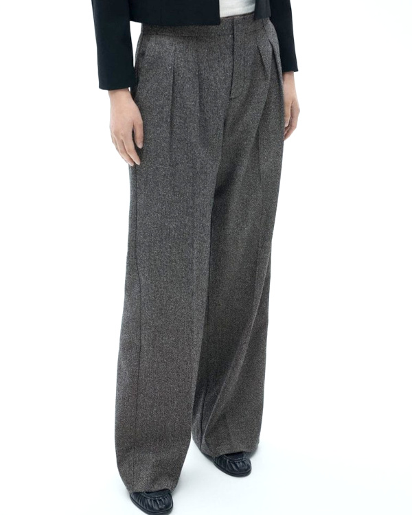 Pantalon  pinces gris fonc