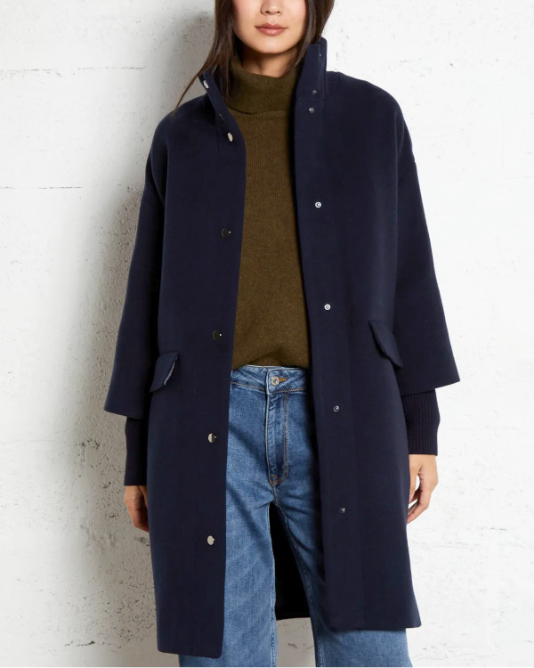 Manteau en laine mlange | Bleu