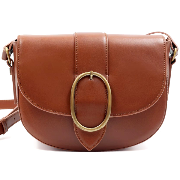 Sac boucle cuir brique