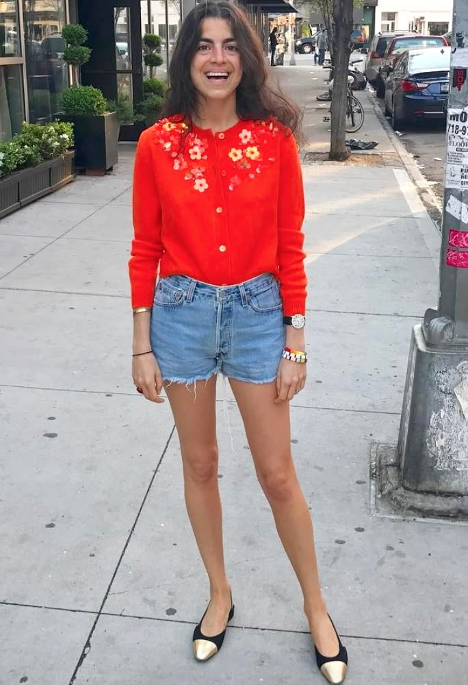 Short en jean + cardigan désuet = le bon mix