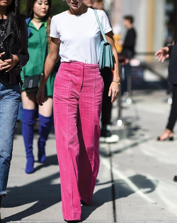 Tenue femme avec pantalon rose