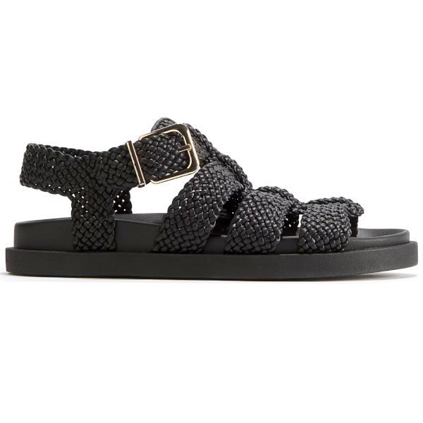 SANDALES TRESSÉES noires