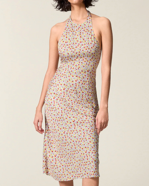 ROBE DOS NU EN SATIN FLUIDE