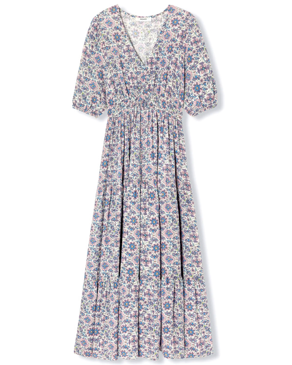 Robe longue imprimée Femme - Imprimé écru