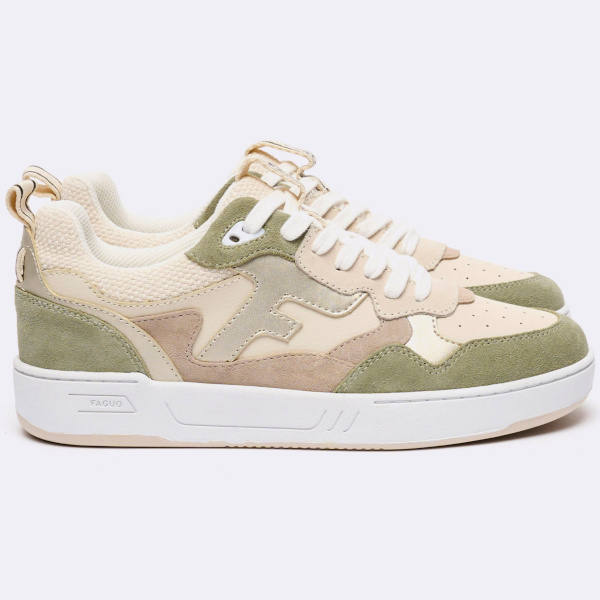 Baskets basses crues & kaki clair