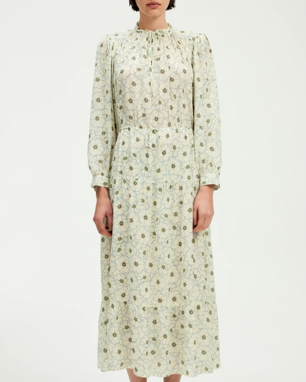 Robe longue imprimé pivoines