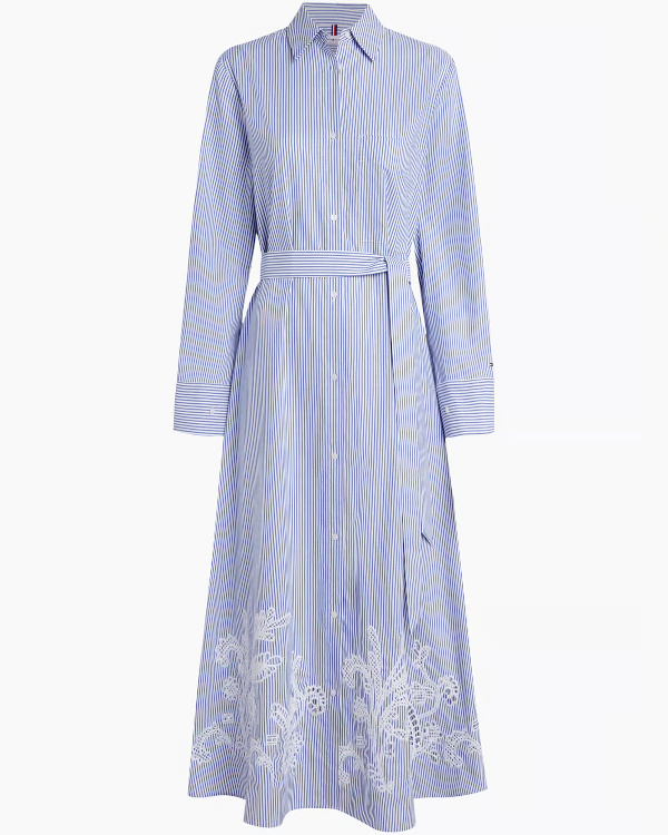 Robe chemise midi rayé