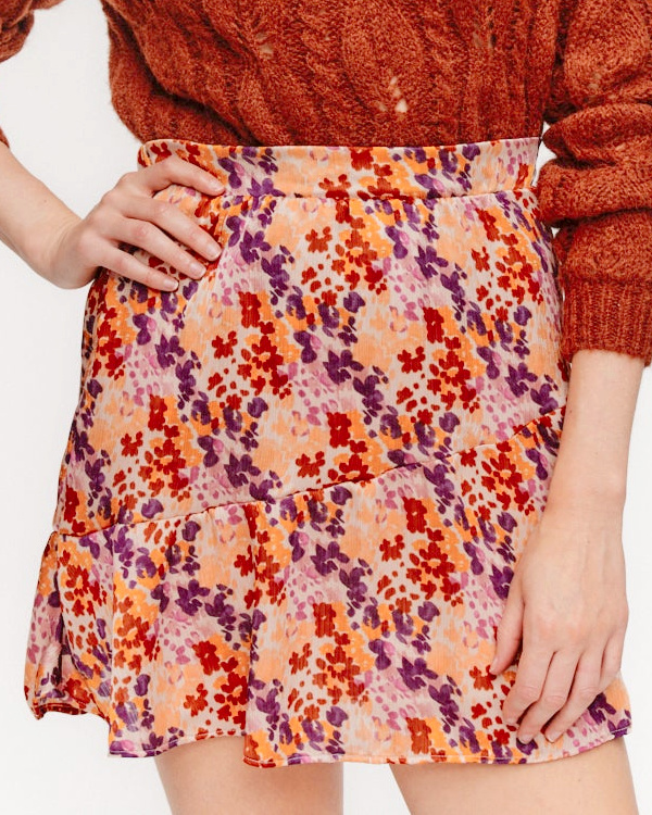 Mini jupe imprimée Femme - Imprimé multicolore
