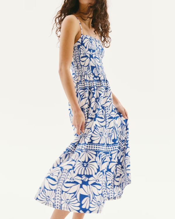 ROBE SMOCKE  BRETELLES FINES