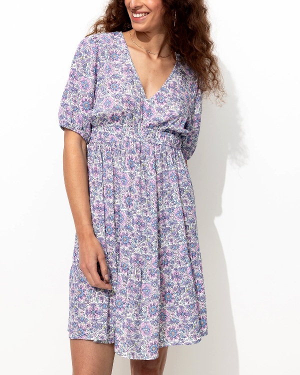Robe courte imprime Femme - Imprim cru