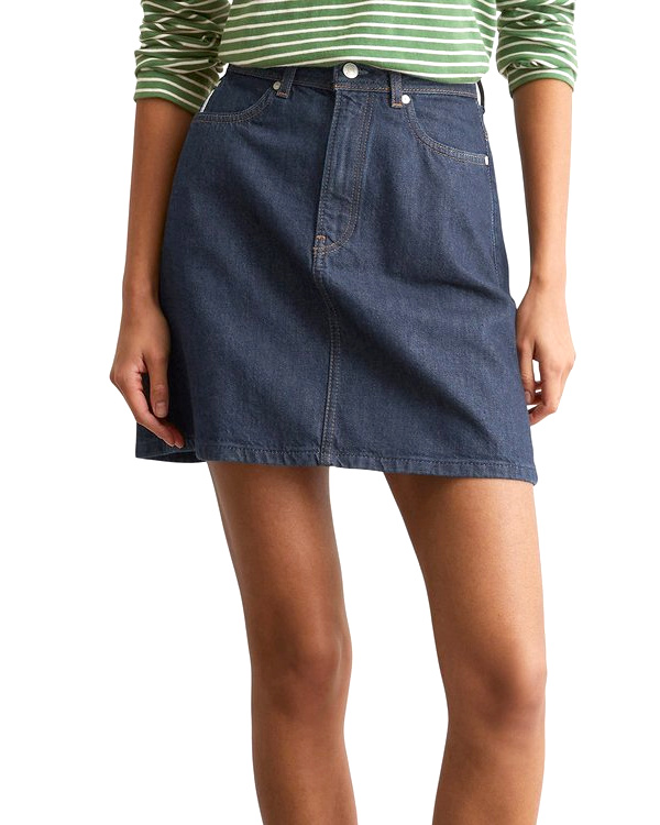 Mini-jupe en jean regular en denim rigide foncé