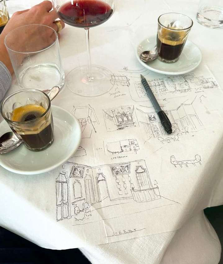 Nappe + magnifiques croquis = le bon mix