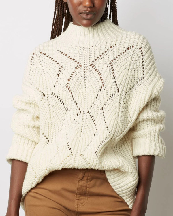 Pull col montant  torsades