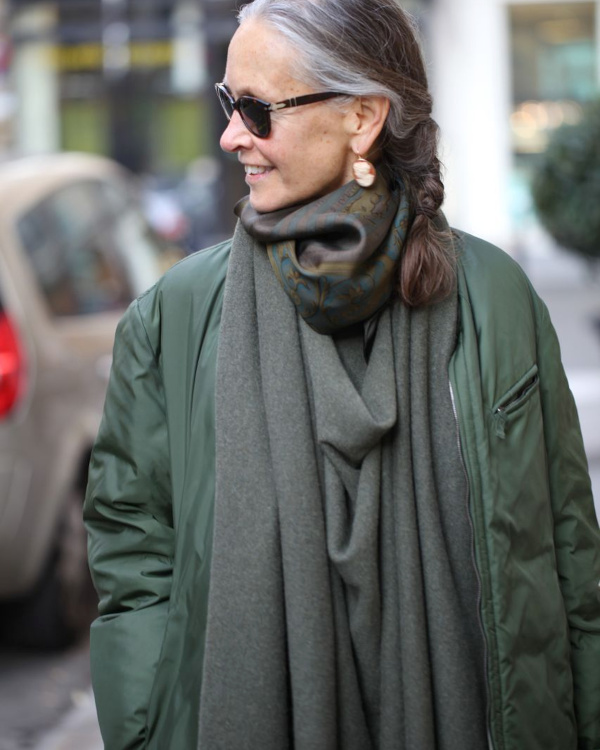 Veste verte + écharpe
