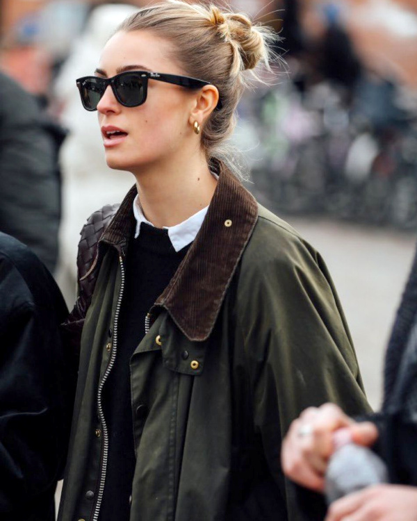 Barbour kaki + lunettes