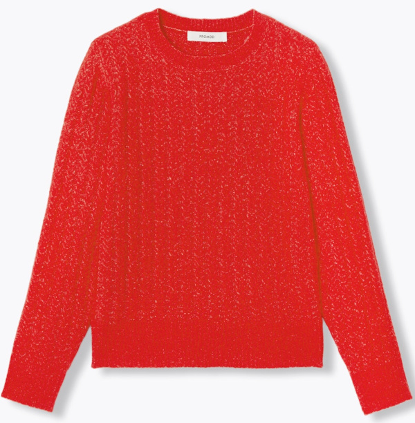 Pull torsad col rond Femme - Rouge