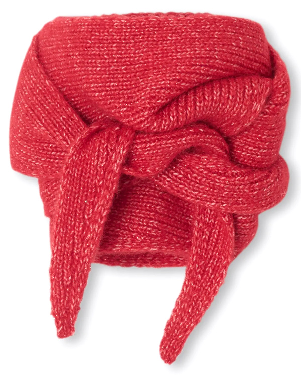Echarpe côtelée pailletée - Rouge