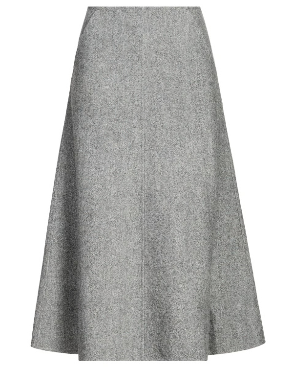 Jupe midi en laine et cachemire mlangs | Gris