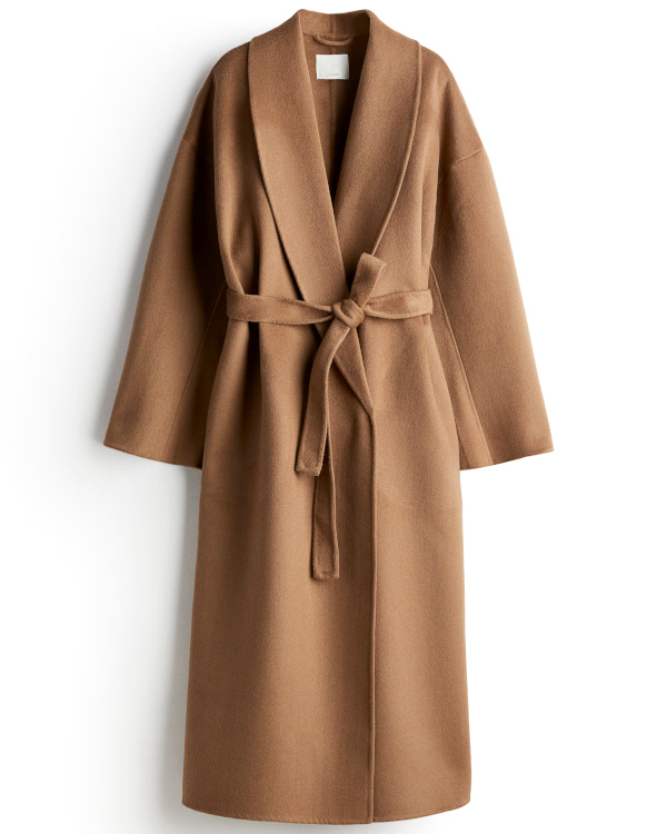 MANTEAU FAIT MAIN EN LAINE MÉLANGÉE