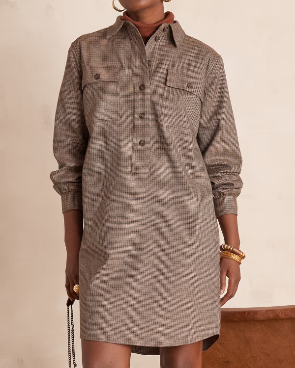 ROBE MARLINE MOTIF PIED DE POULE