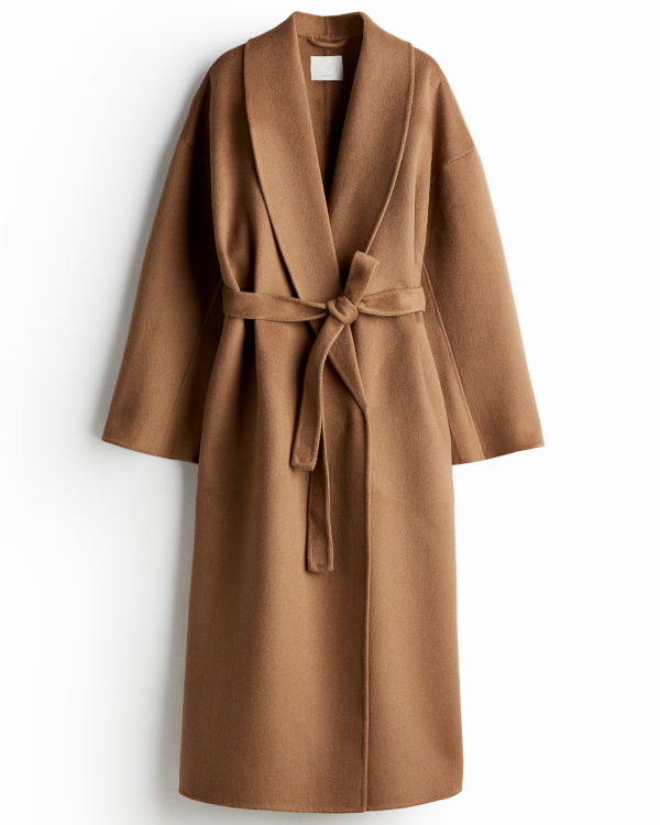 Manteau fait main en laine m�lang�e