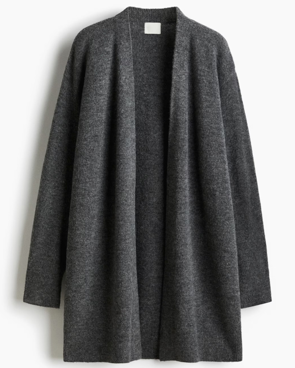 Gilet long gris fonc�