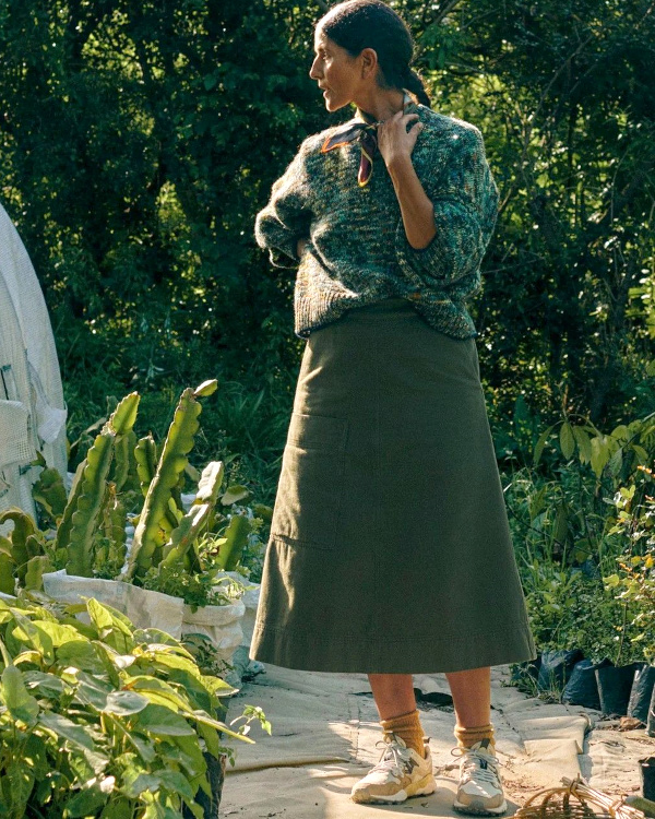 Pull verte + jupe verte