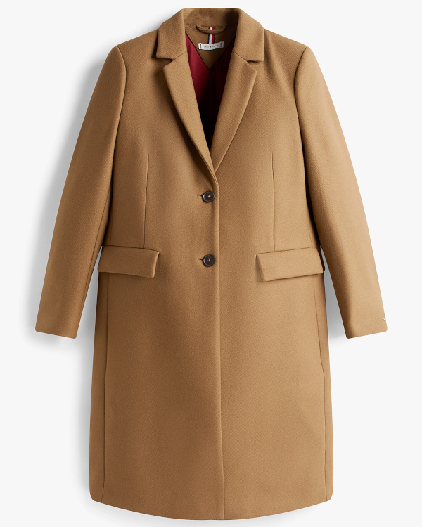 Manteau droit avec cachemire