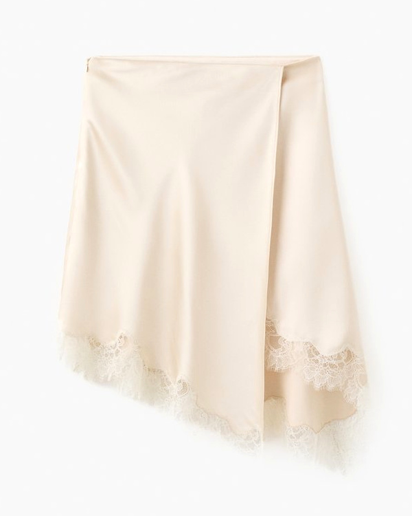 Jupe lingerie croisée avec ouverture