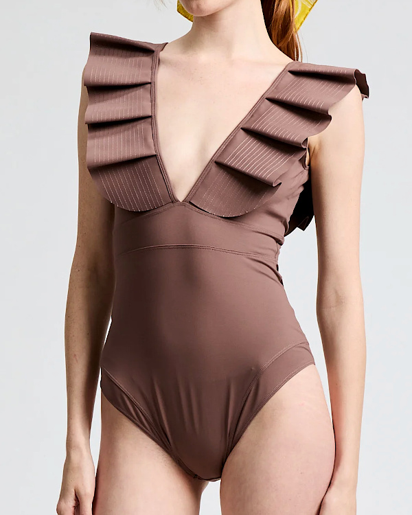 Maillot de bain une pièce | Marron